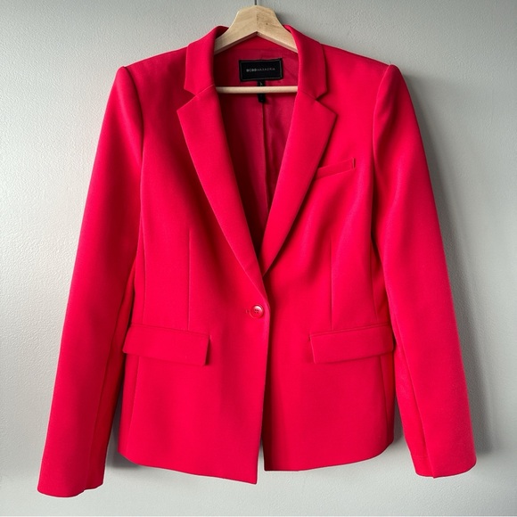 BGBCMaxAzria Red blazer LIKE NEW large women’s jacket - Picture 1 of 15